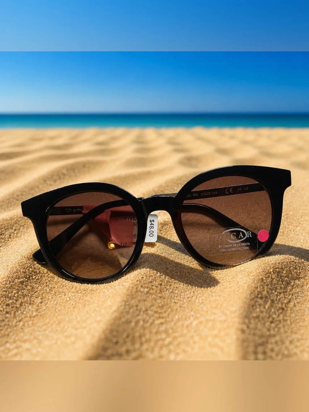 NWT Oscar De La Renta Women’s RX’able Black Rounded Cat Eye Fashion Sunglasses